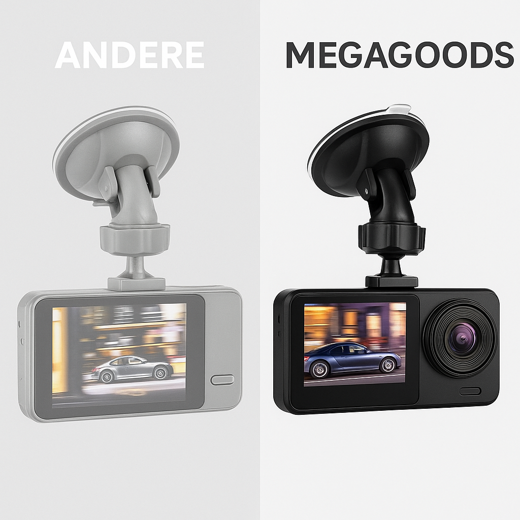 Dashcam 1080P mit IR-Nachtsicht 3 Kameras Loop Aufnahme 2" IPS DE.