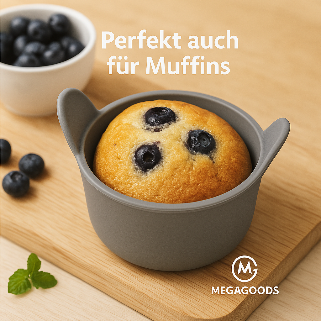 4er-Set Silikonformen XL für Airfryer Muffins Eierpochierer DE.