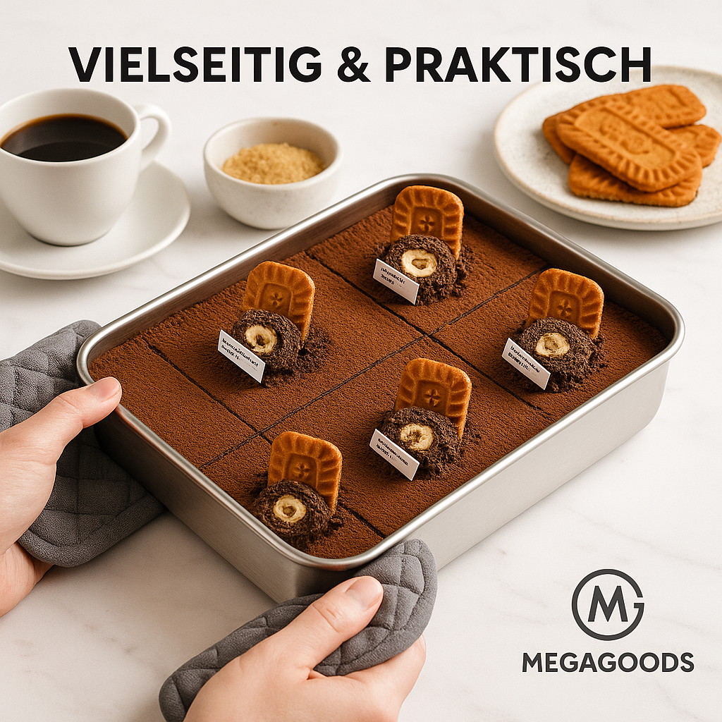 Edelstahl Serviertablett rechteckig große Kapazität Speiseplatte DE.