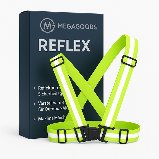 Reflektorweste 4x1,5 cm elastisch verstellbar für Sport und Rad DE.