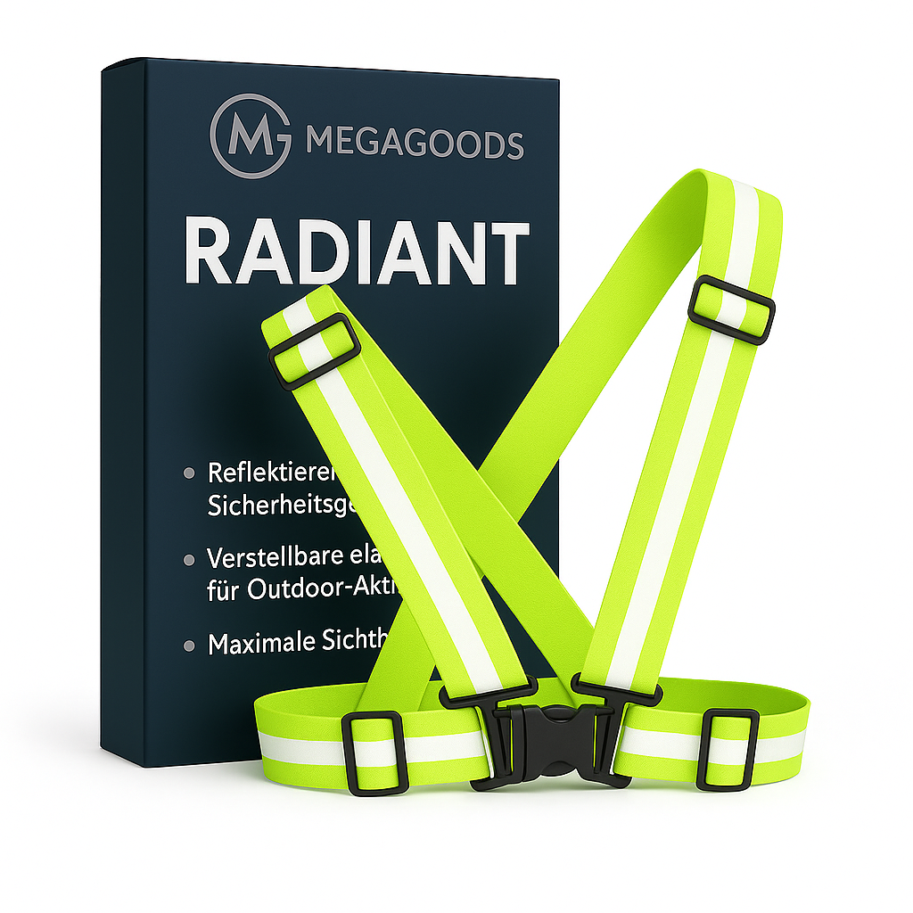 Reflektorweste 4x1,5 cm elastisch verstellbar für Sport und Rad DE.