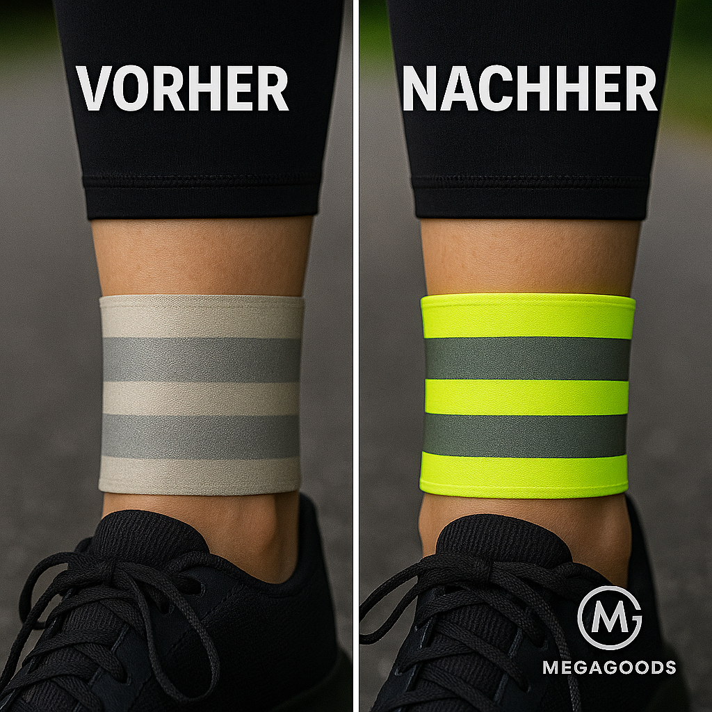 Reflektorbänder Handgelenk Knöchel Bein Sicherheit Lauf Radfahren DE.