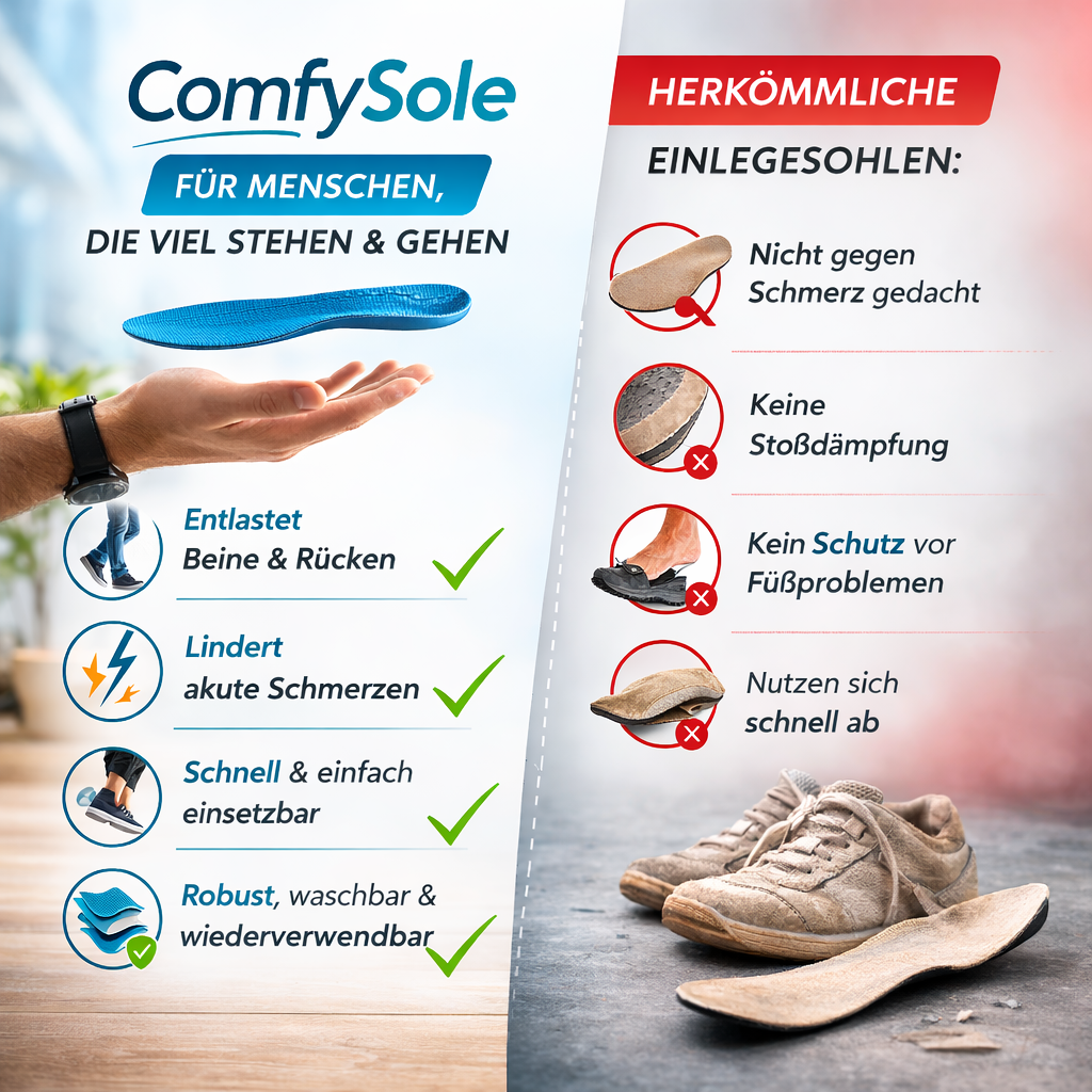 Norelie™ ComfySole Einlegesohlen Schuheinlagen – Komfort & Dämpfung für Schuhe!