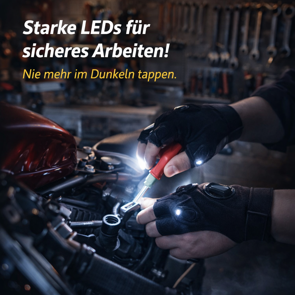 LiteGear™ LED Handschuhe mit wasserdichter Beleuchtung | Taschenlampe | 1 paar