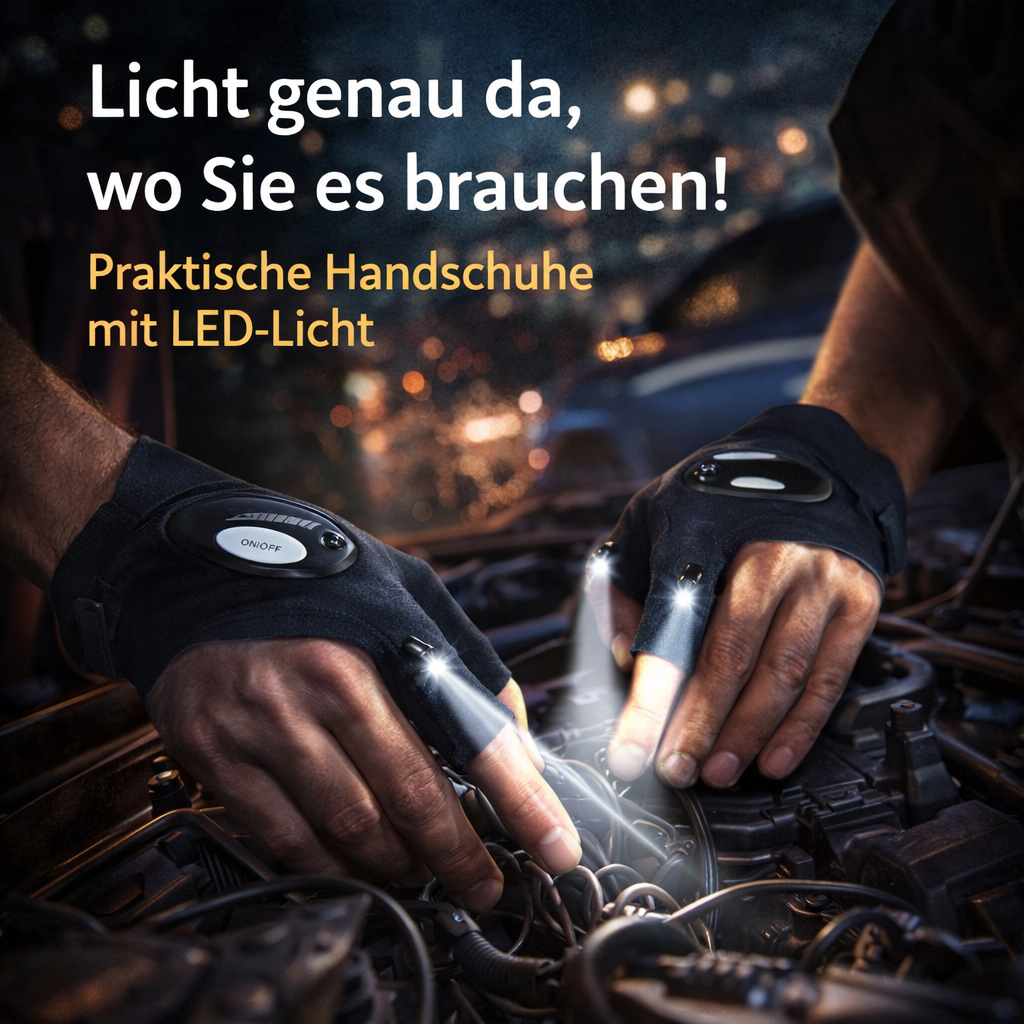 LiteGear™ LED Handschuhe mit wasserdichter Beleuchtung | Taschenlampe | 1 paar