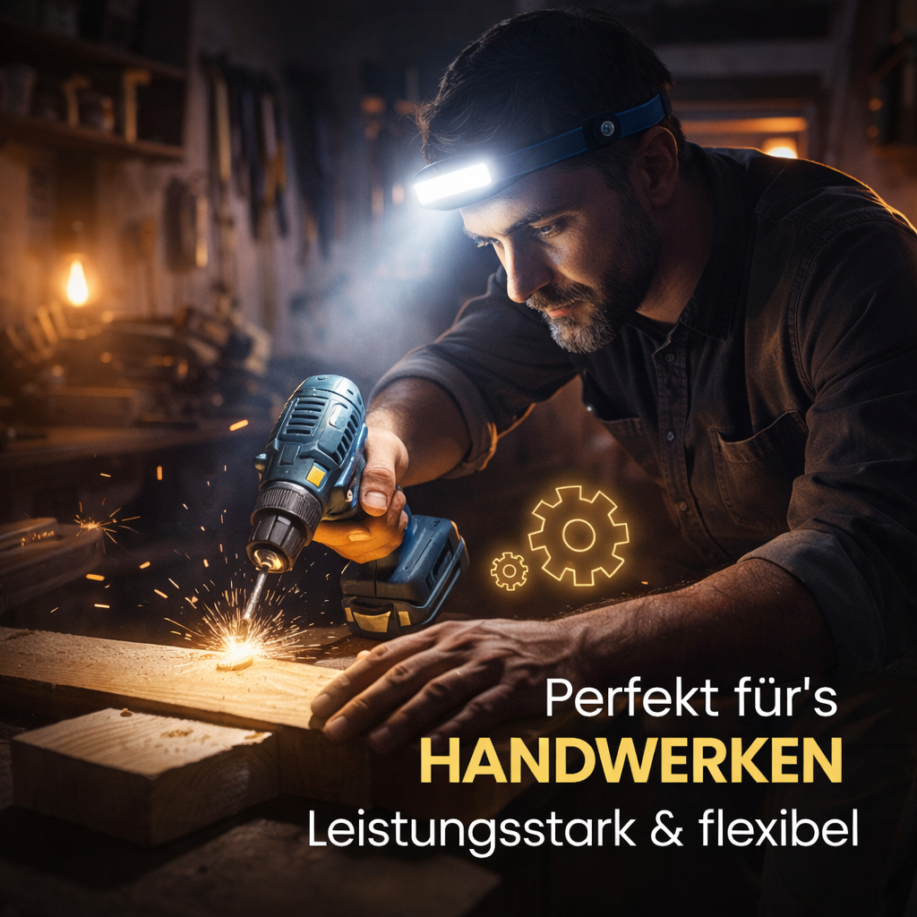 ADVENTURE™ PRO Stirnlampe LED Kopflampe Bewegungssensor Rotlicht Light