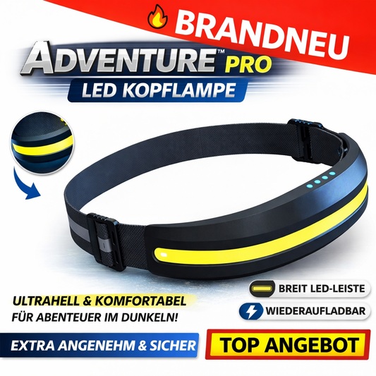 ADVENTURE™ PRO Stirnlampe LED Kopflampe Bewegungssensor Rotlicht Light