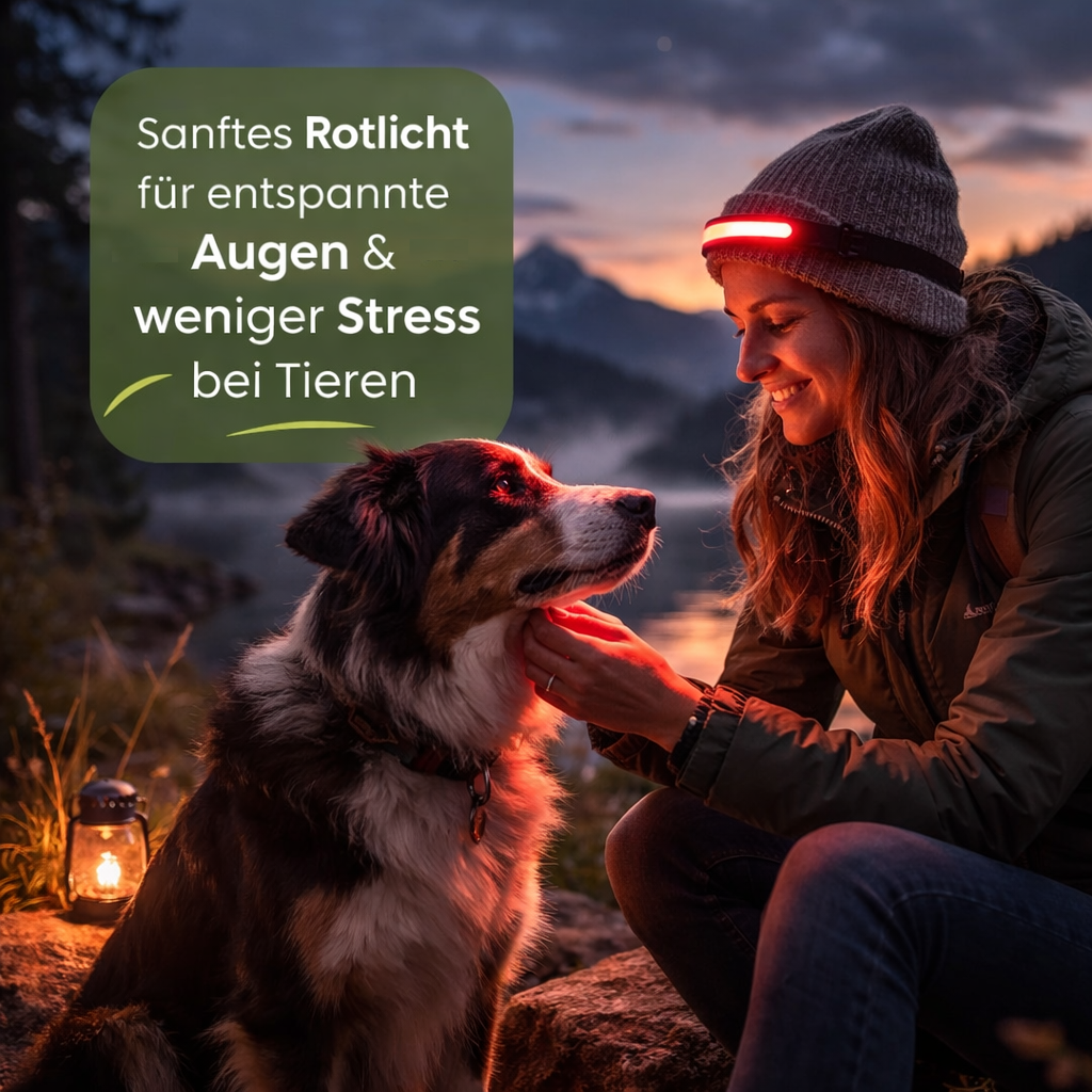 ADVENTURE™ PRO Stirnlampe LED Kopflampe Bewegungssensor Rotlicht Light
