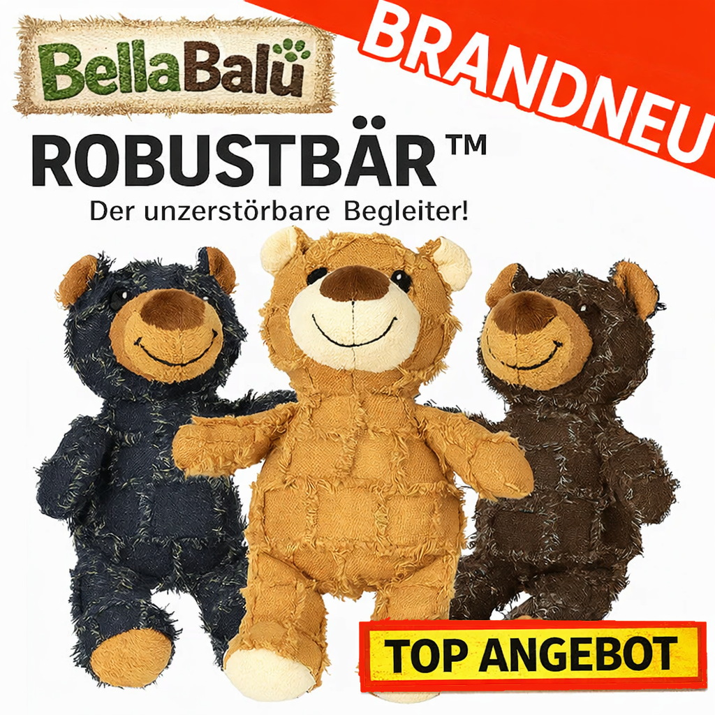 RobustBär™ - Der unzerstörbare Begleiter! Langlebiges Hundespielzeug | Kauspiel