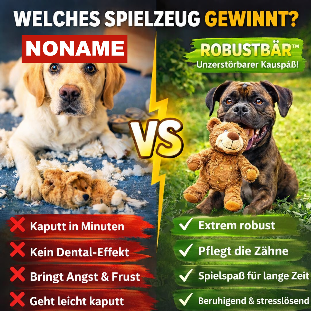 RobustBär™ - Der unzerstörbare Begleiter! Langlebiges Hundespielzeug | Kauspiel