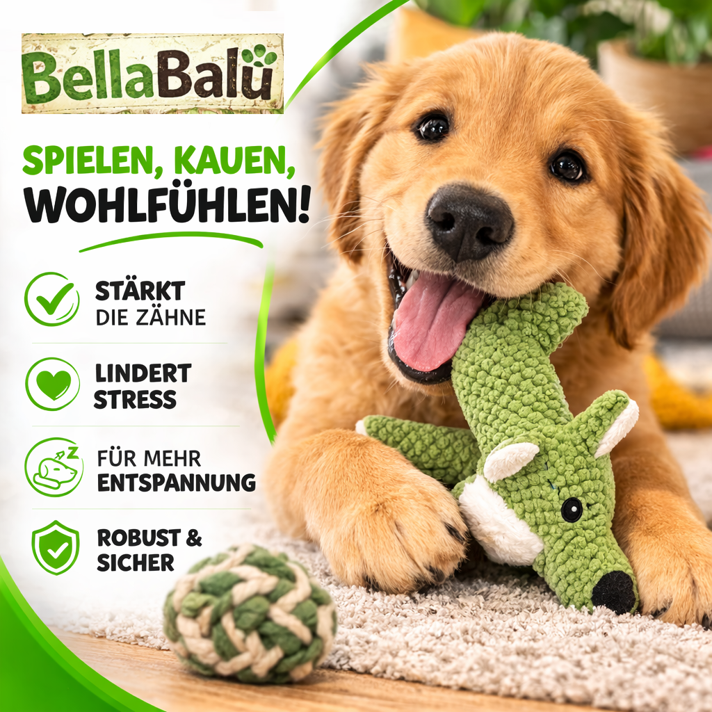 PowerKauer™ Wolf - Unzerstörbare Qualität Hundespielzeug Kauspiel starke Beißer!
