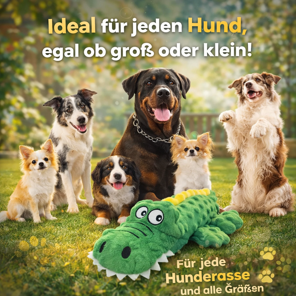 RobustKroko™ - Unzerstörbare Begleiter mit Antiloch-Garantie! Hundespielzeug