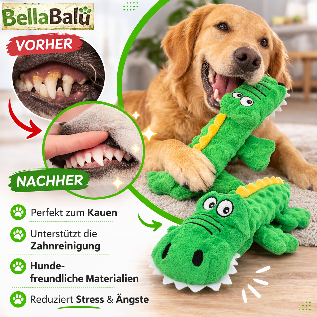 RobustKroko™ - Unzerstörbare Begleiter mit Antiloch-Garantie! Hundespielzeug