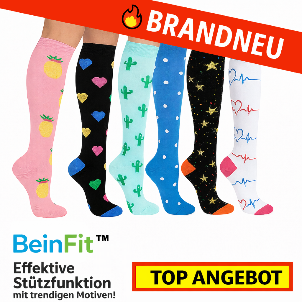 BeinFit™ Kompressionsstrümpfe Stützstrümpfe Damen Kompression Thrombose Socken