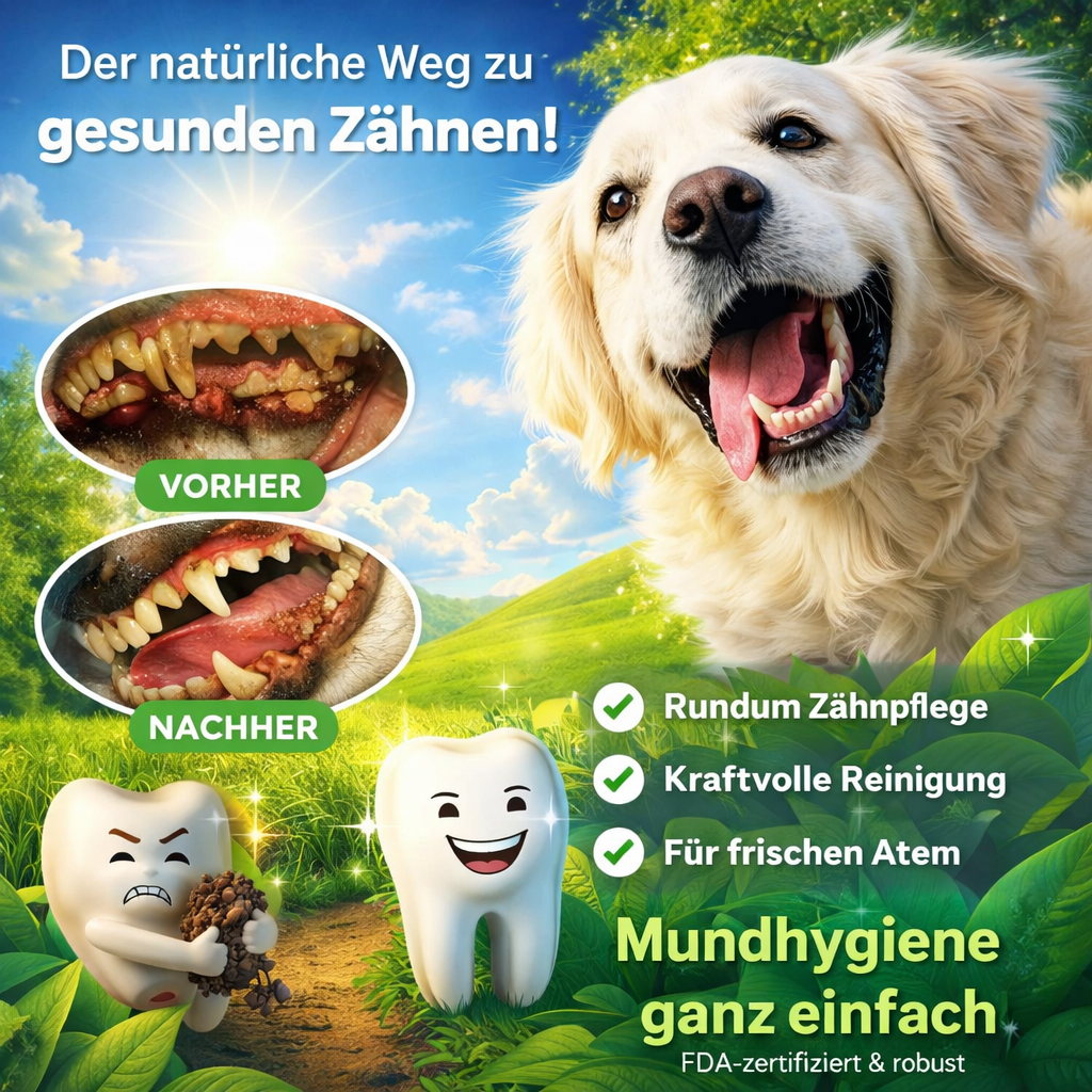 Zahnrein™ Hunde Zahnpflege Zahnsteinentferner Zahnreinigung für frischen Atem!