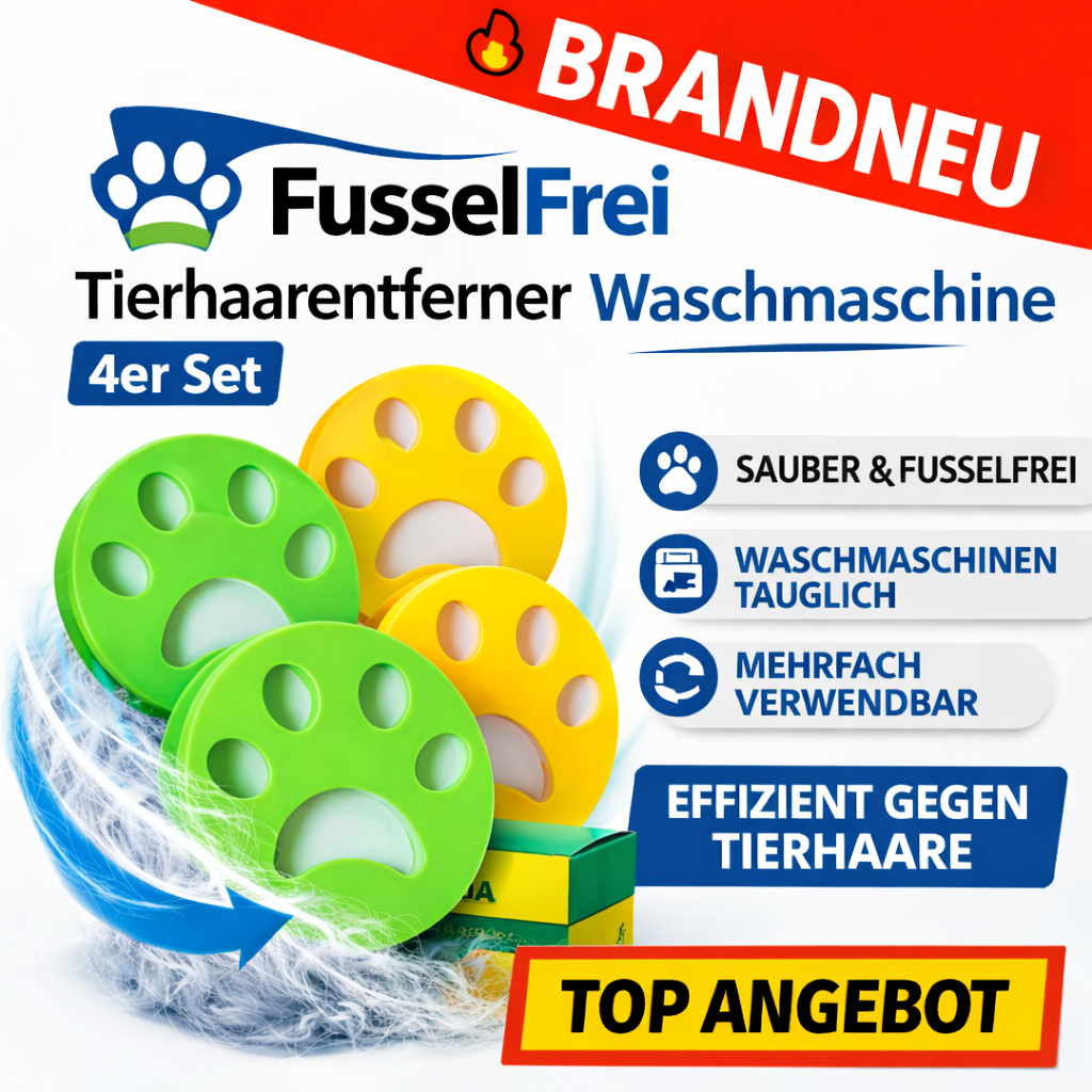FusselFrei™ Tierhaarentferner Waschmaschine 4er Set- perfekt für fusselfreie Kleidung!