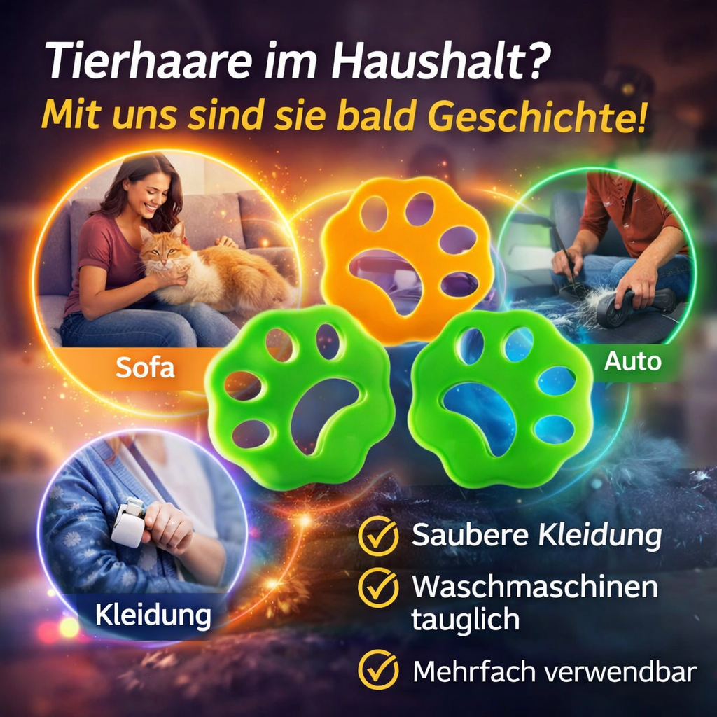 FusselFrei™ Tierhaarentferner Waschmaschine 4er Set- perfekt für fusselfreie Kleidung!