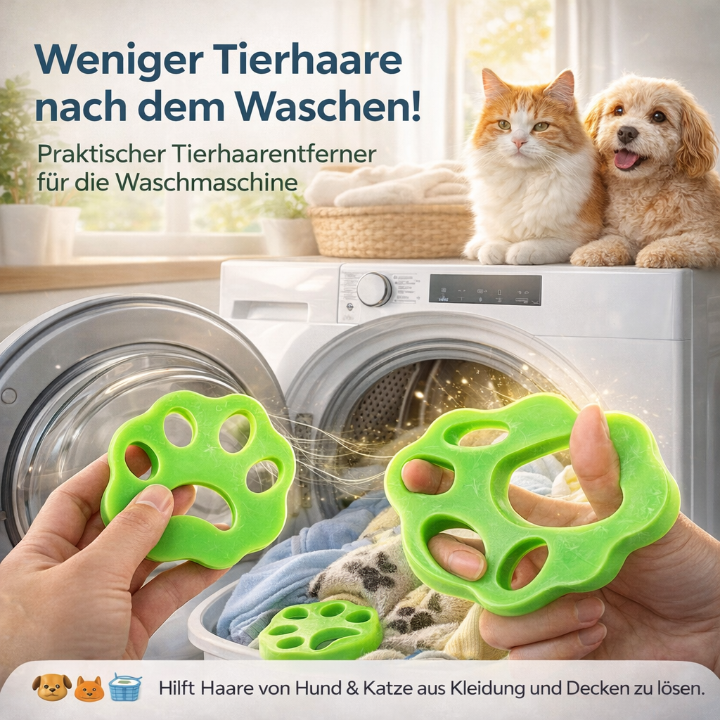 FusselFrei™ Tierhaarentferner Waschmaschine 4er Set- perfekt für fusselfreie Kleidung!