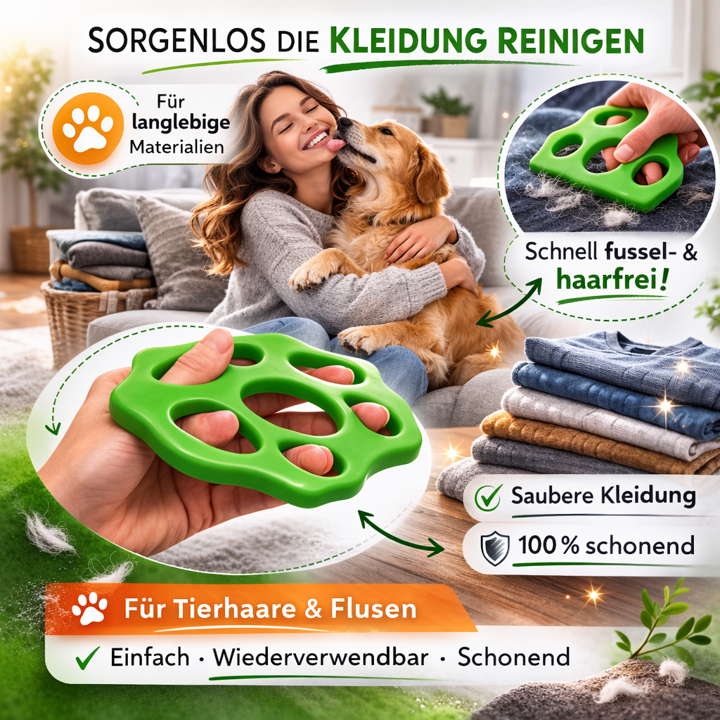 FusselFrei™ Tierhaarentferner Waschmaschine 4er Set- perfekt für fusselfreie Kleidung!