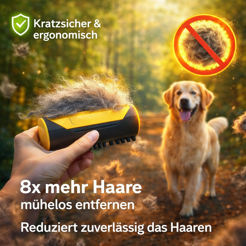 RubbyBrush™ - 3-Klingen-Bürste Fellbürste mit Gummiborsten für Hunde & Katzen!