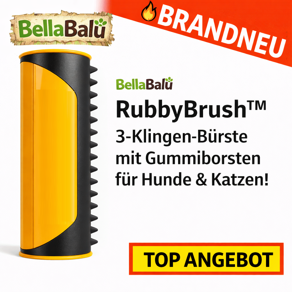 RubbyBrush™ - 3-Klingen-Bürste Fellbürste mit Gummiborsten für Hunde & Katzen!