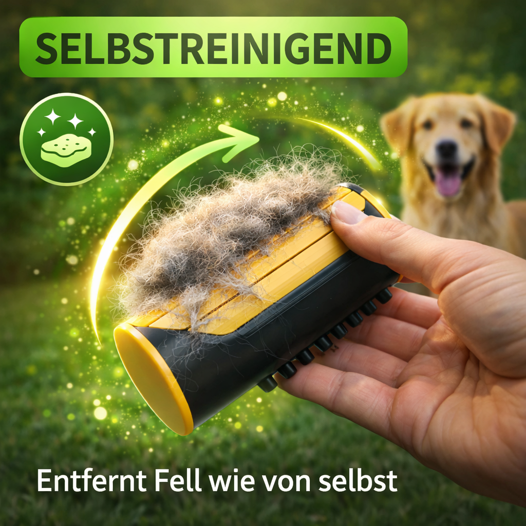 RubbyBrush™ - 3-Klingen-Bürste Fellbürste mit Gummiborsten für Hunde & Katzen!