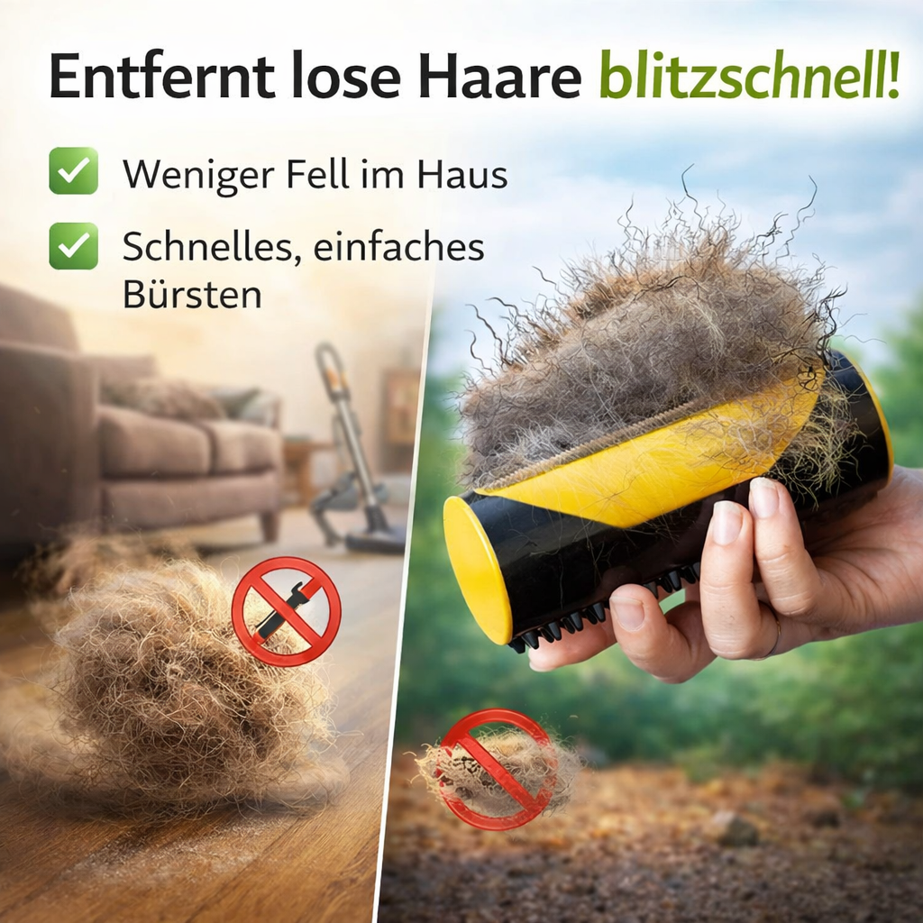RubbyBrush™ - 3-Klingen-Bürste Fellbürste mit Gummiborsten für Hunde & Katzen!