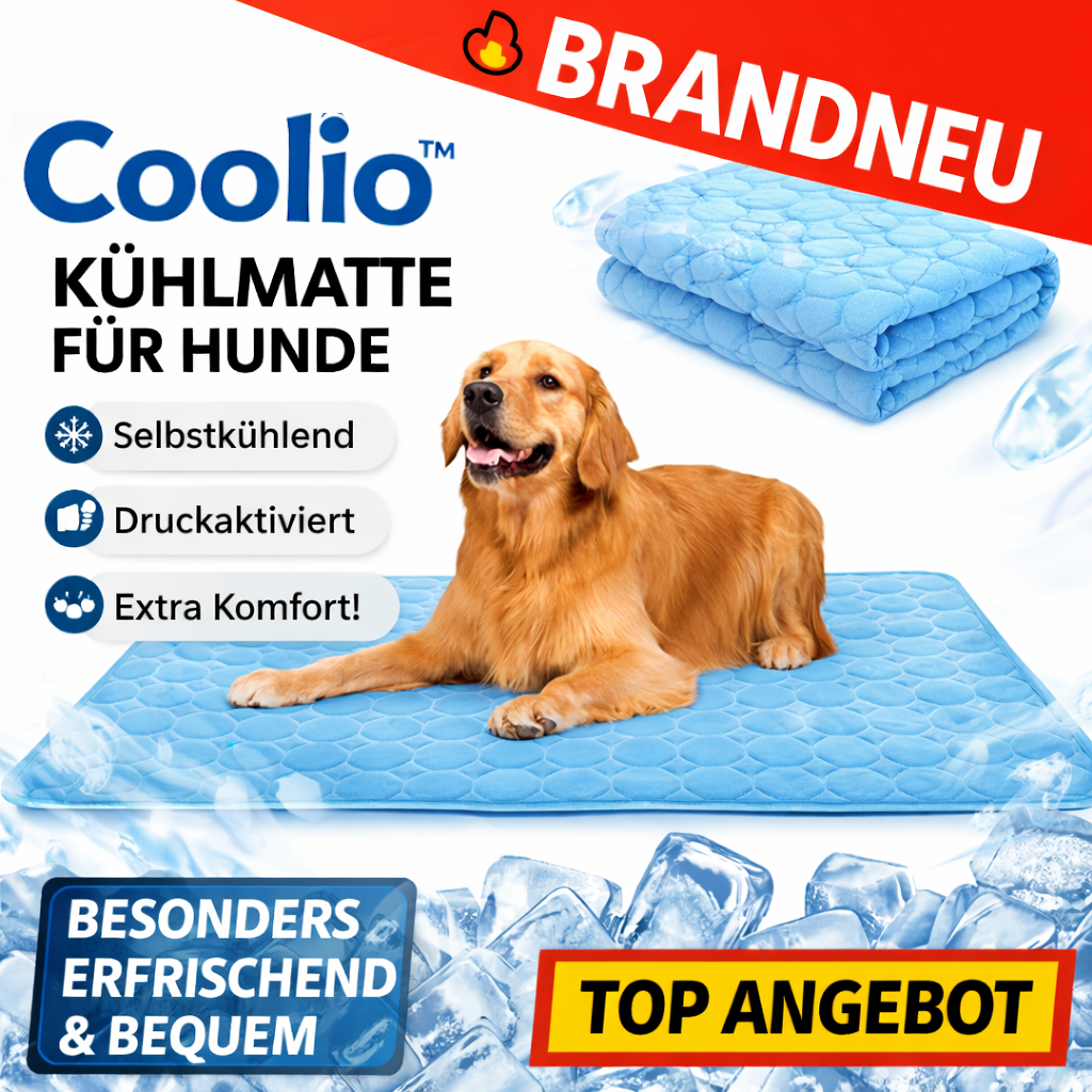 Coolio™ Kühlmatte für Hunde – Selbstkühlend, Druckaktiviert & Extra Komfort!
