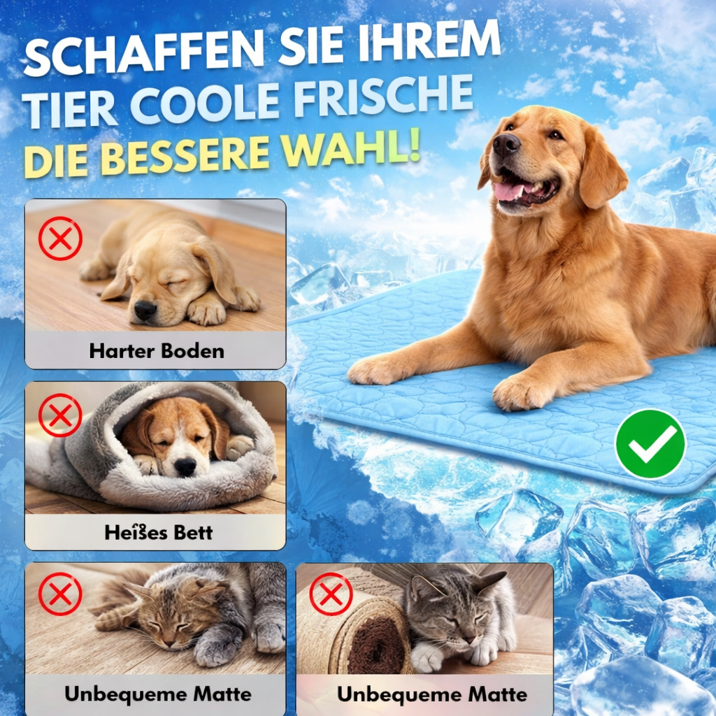 Coolio™ Kühlmatte für Hunde – Selbstkühlend, Druckaktiviert & Extra Komfort!