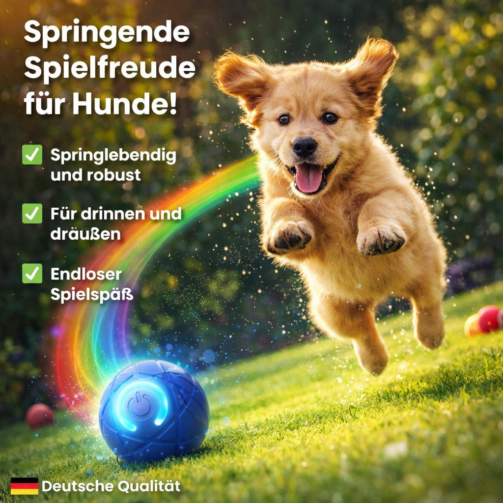 BounceBuddy™ Interaktives LED Spielzeug für Hunde & Katzen – Springt & leuchtet!