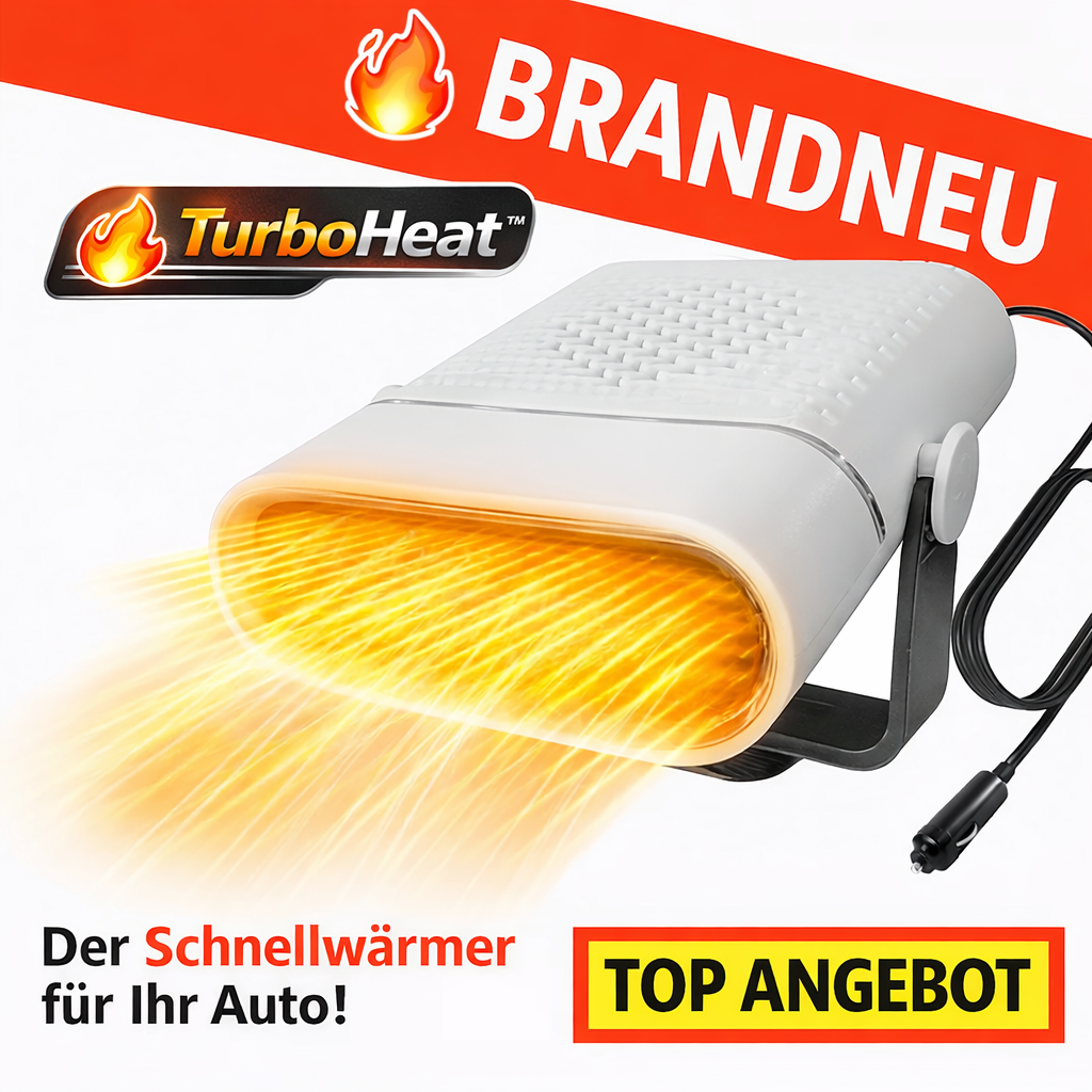 TurboHeat™ 12V Auto Heizung – Schnellwärmer fürs Auto | Portabler Heizlüfter