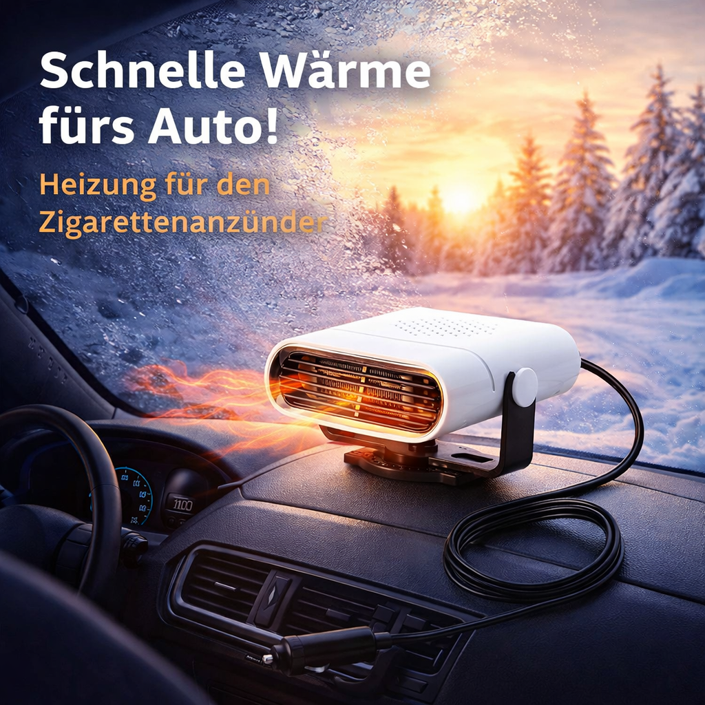 TurboHeat™ 12V Auto Heizung – Schnellwärmer fürs Auto | Portabler Heizlüfter