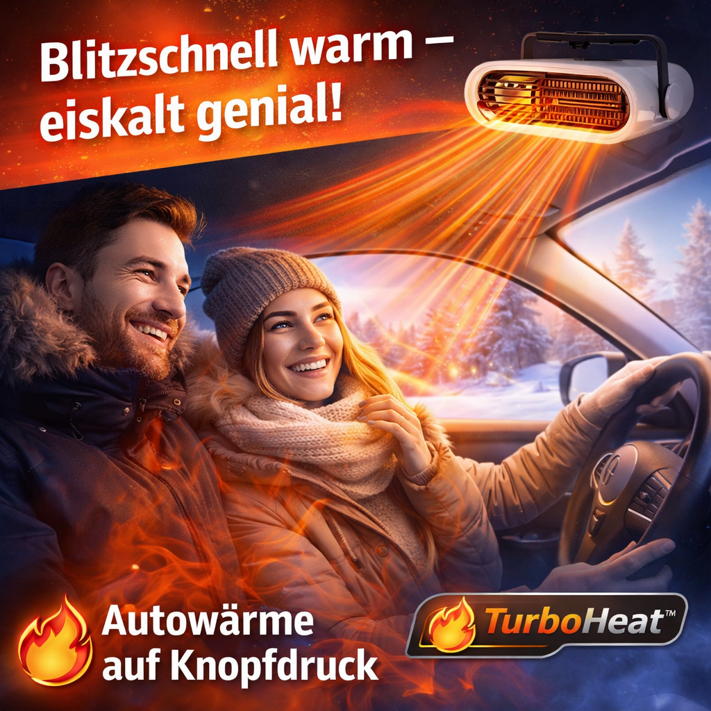 TurboHeat™ 12V Auto Heizung – Schnellwärmer fürs Auto | Portabler Heizlüfter