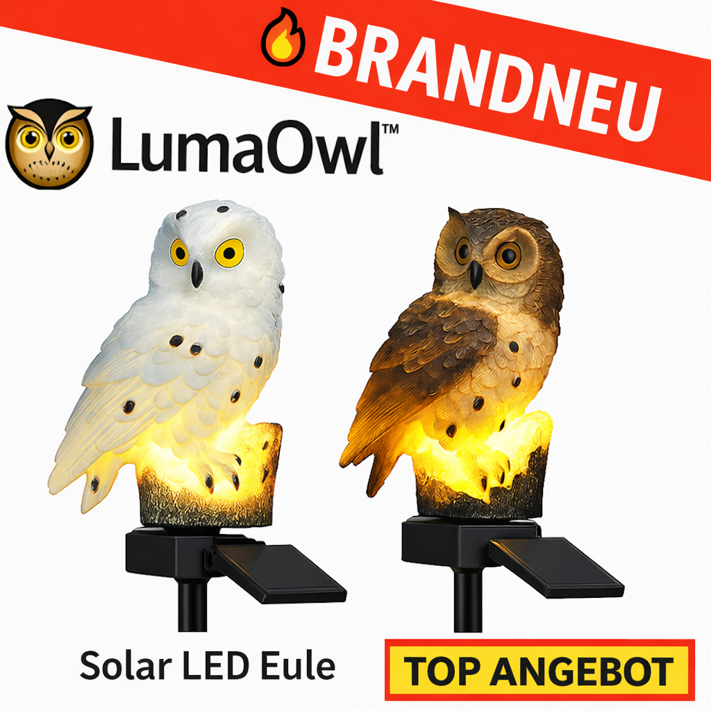 LumaOwl™ Solar LED Eule Gartenlampe Deko Außen Beleuchtung wetterfest