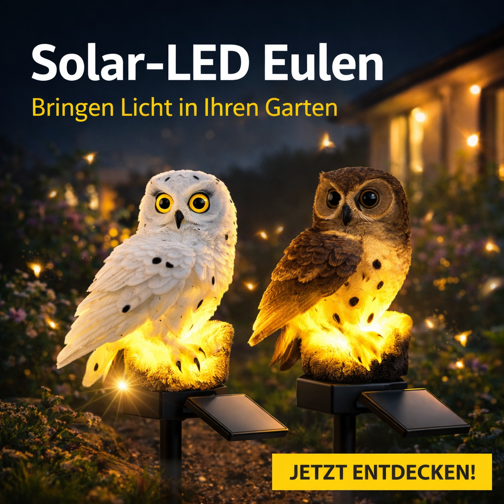 LumaOwl™ Solar LED Eule Gartenlampe Deko Außen Beleuchtung wetterfest