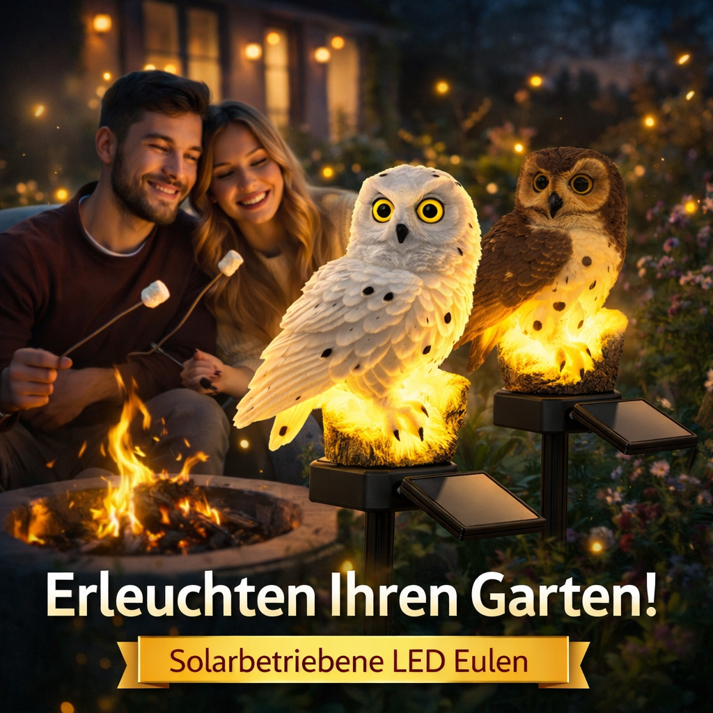 LumaOwl™ Solar LED Eule Gartenlampe Deko Außen Beleuchtung wetterfest