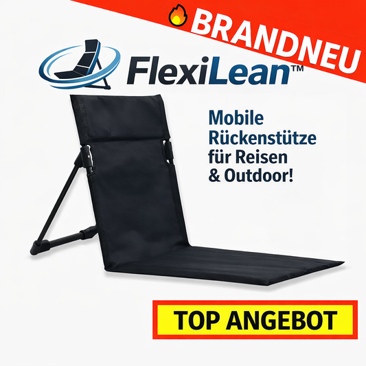 FlexiLean™ Tragbare Rückenlehne – Mobile Rückenstütze für Reisen & Outdoor!