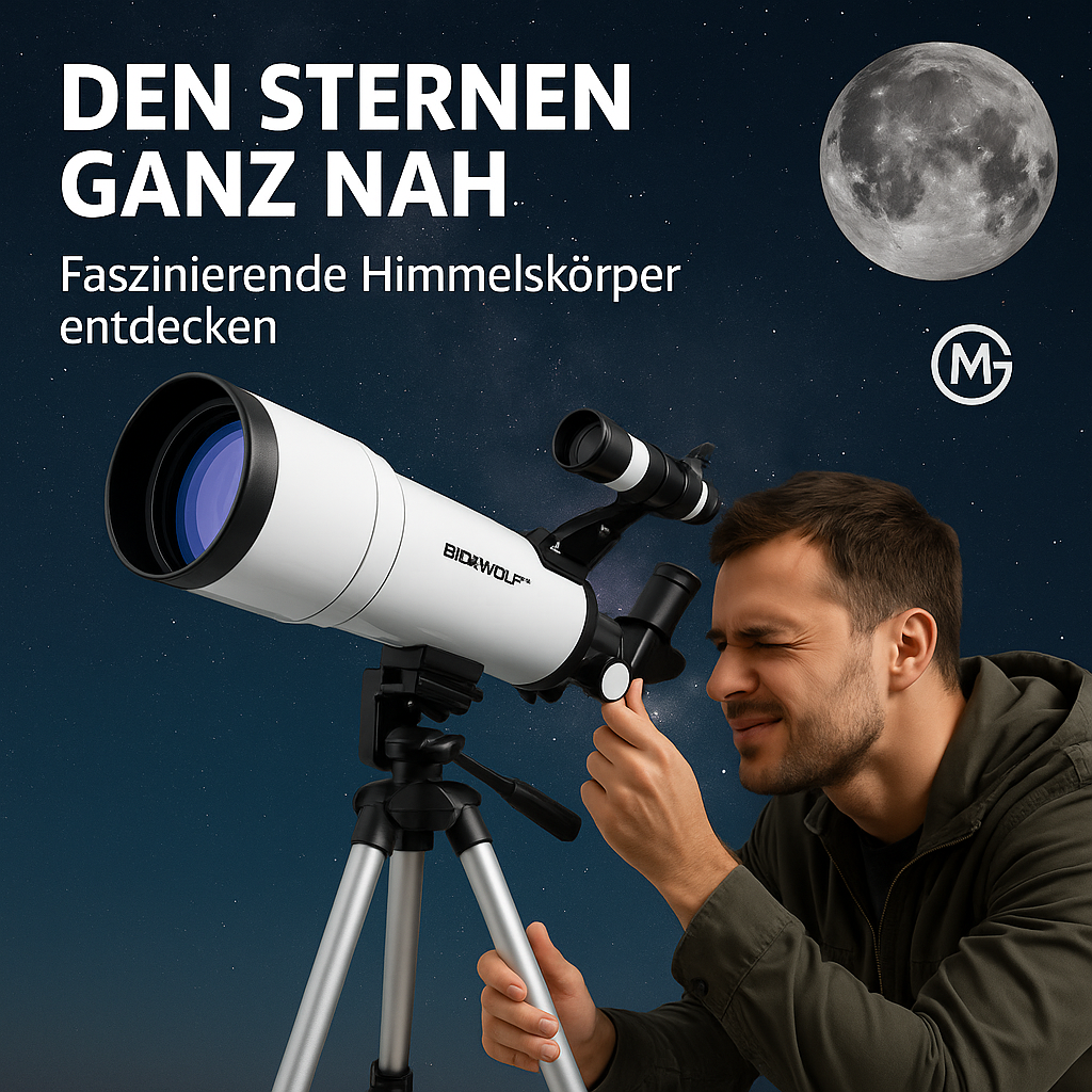 HD Astronomisches Teleskop 333X Mond Sterne Vögel Beobachtung DE.