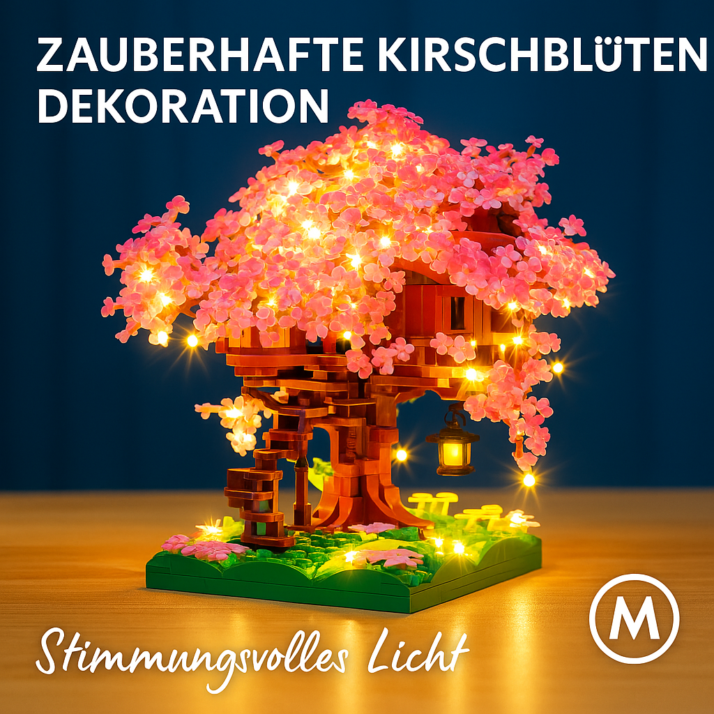 Mini Kirschblüten-Baum Bauset mit Licht Baumhaus Deko Romantik DE.