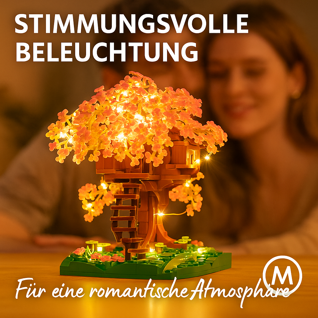 Mini Kirschblüten-Baum Bauset mit Licht Baumhaus Deko Romantik DE.