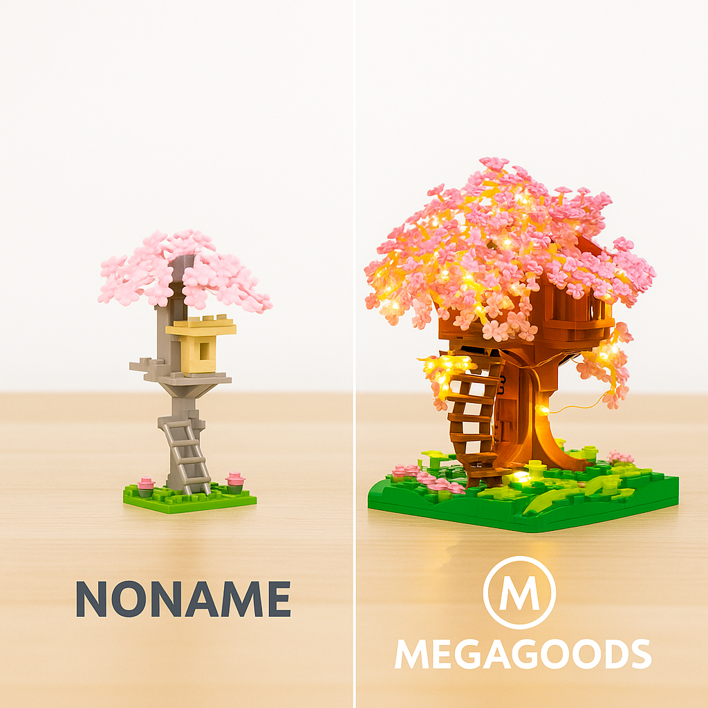 Mini Kirschblüten-Baum Bauset mit Licht Baumhaus Deko Romantik DE.