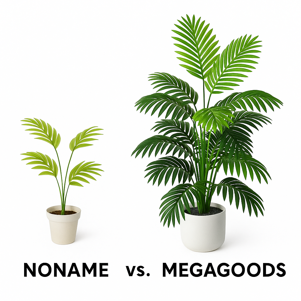 Kunstpalme 120 cm groß mit Monstera Zweigen für Deko Garten DE.