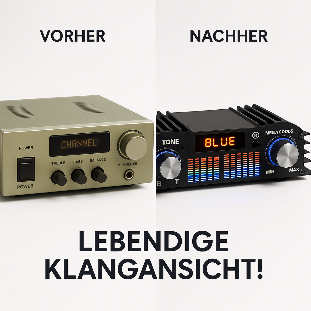 HiFi Sound Verstärker 1600W 4-Kanal Bluetooth Karaoke FM Radio DE.