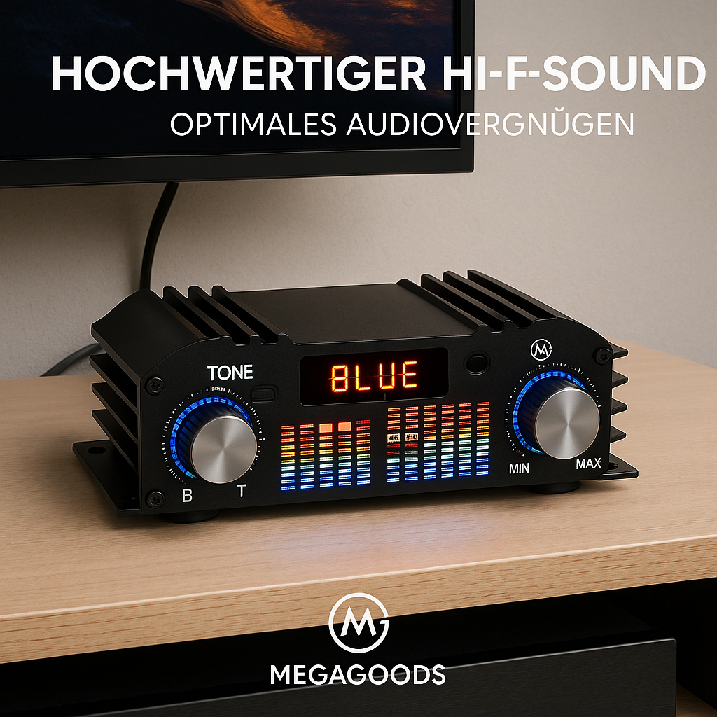 HiFi Sound Verstärker 1600W 4-Kanal Bluetooth Karaoke FM Radio DE.