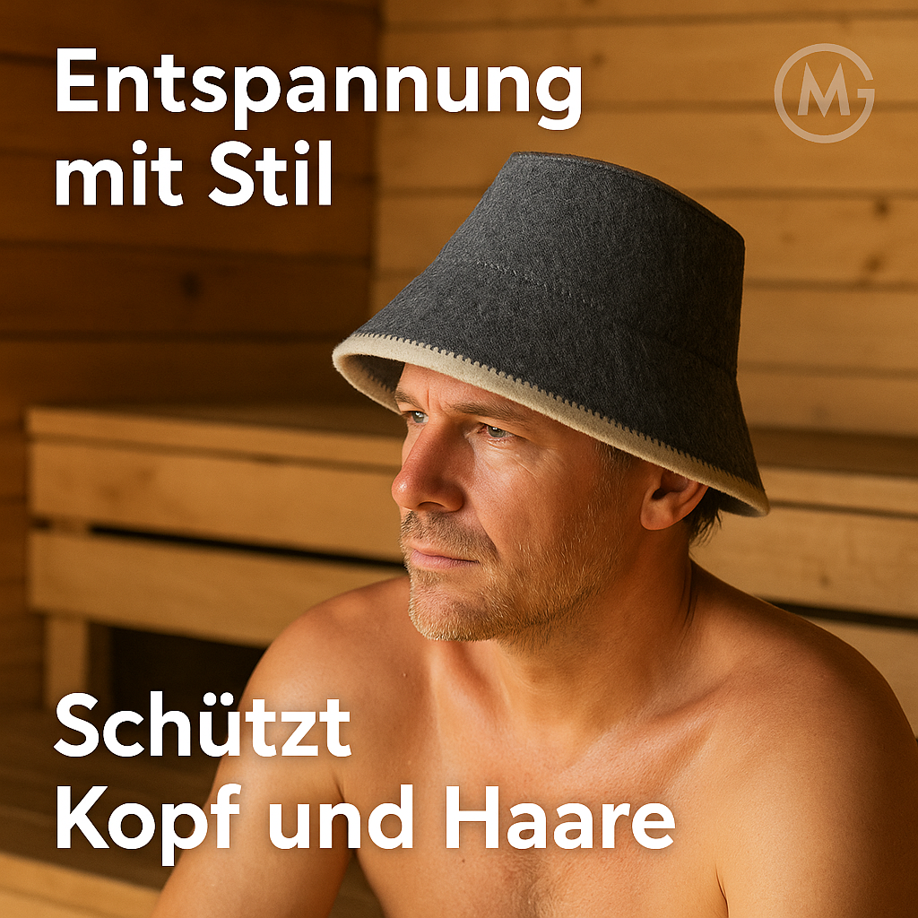 Saunahut Wollfilz grau Unisex für Banya und Sauna DE.