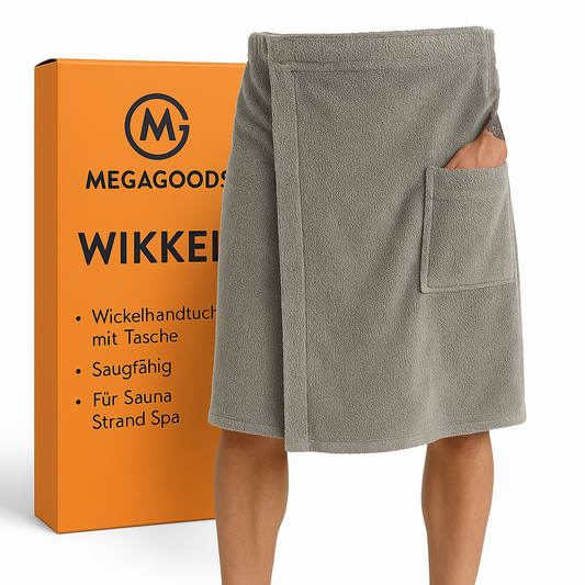 Herren Wickelhandtuch mit Tasche saugfähig für Sauna Strand Spa DE.