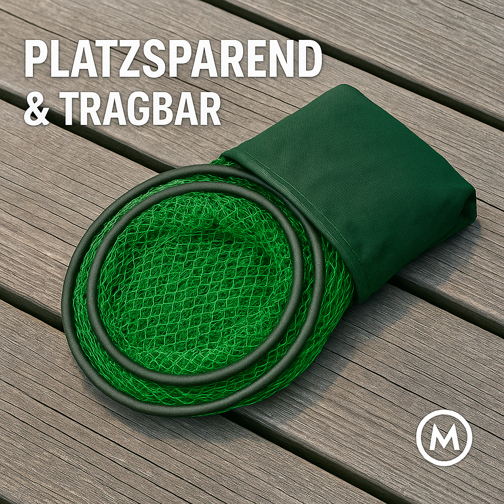 Faltbares Fischernetz Edelstahlring Fischreuse Angelkorb DE.