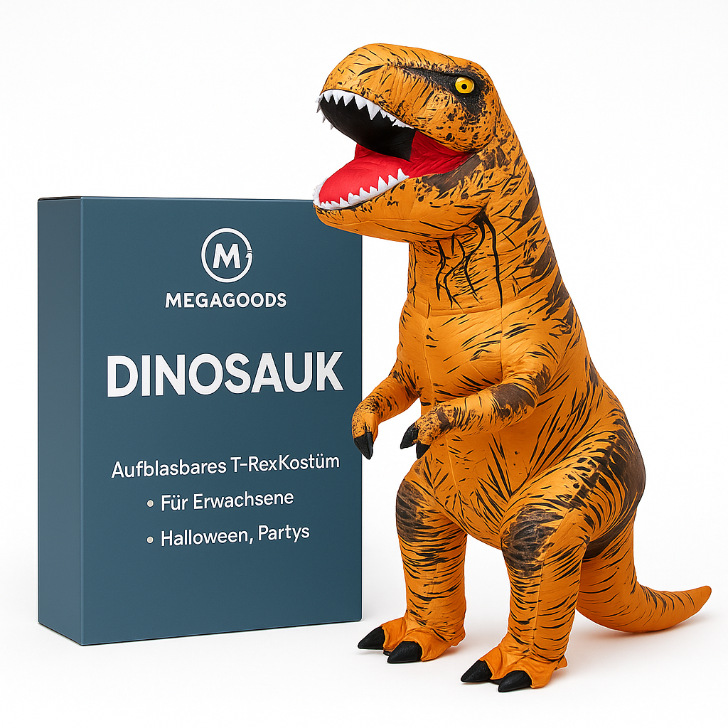T-Rex Dinosaurier Kostüm aufblasbar für Erwachsene Halloween DE.