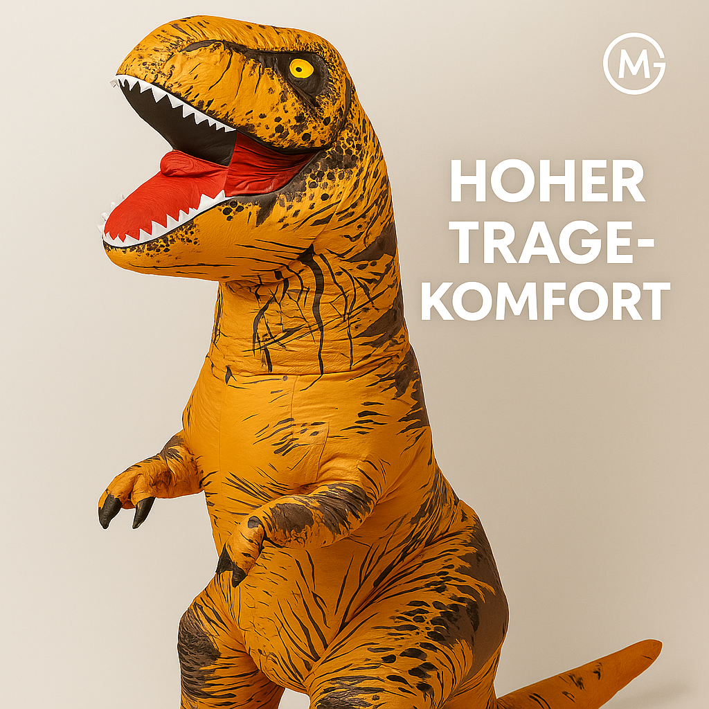 T-Rex Dinosaurier Kostüm aufblasbar für Erwachsene Halloween DE.