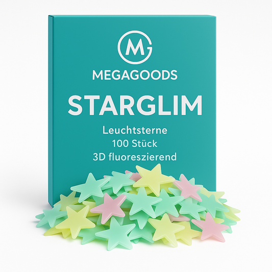 100-tlg Leuchtsterne Wandsticker 3D fluoreszierend für Schlafzimmer DE.